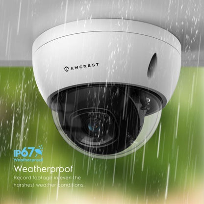 Amcrest UltraHD 4K (8MP) AI Outdoor Security POE IP Camera, 3840x2160, 98.4ft NightVision, 2.8mm Lens, IP67 Weatherproof, IK10 Vandal Resistant Dome, MicroSD Recording, White (IP8M-2693EW-AI)