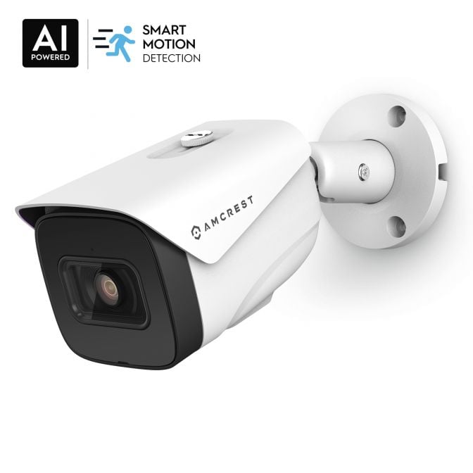 Amcrest 4K Security Camera System with 4K 8CH PoE NVR, 4 x 4K (8MP) IP67 Weatherproof Metal Bullet PoE IP Cameras, 2.8mm Wide Angle Lens, Pre-Installed 2TB Hard Drive, NV5208E-IP8M-2696EW4-2TB (White)