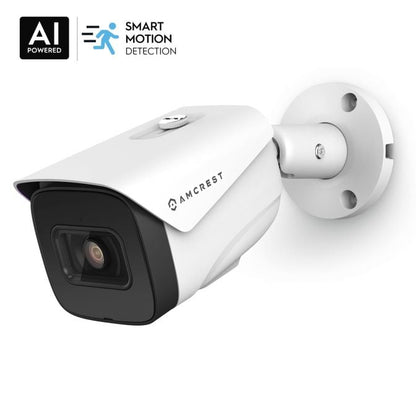 Amcrest 4K Security Camera System with 4K 8CH PoE NVR, 4 x 4K (8MP) IP67 Weatherproof Metal Bullet PoE IP Cameras, 2.8mm Wide Angle Lens, Pre-Installed 2TB Hard Drive, NV5208E-IP8M-2696EW4-2TB (White)