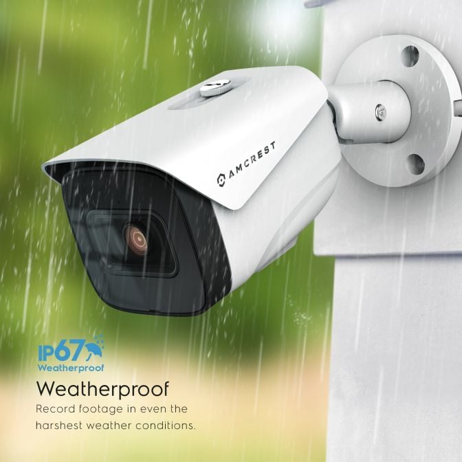 Amcrest 4K Security Camera System with 4K 8CH PoE NVR, 4 x 4K (8MP) IP67 Weatherproof Metal Bullet PoE IP Cameras, 2.8mm Wide Angle Lens, Pre-Installed 2TB Hard Drive, NV5208E-IP8M-2696EW4-2TB (White)