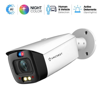 Amcrest UltraHD 4K (8MP) IP POE AI Camera, 4K @25/30fps, 98ft Full Night Color Vision IP8M-DB3946EW-3AI