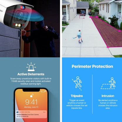 Amcrest UltraHD 4K (8MP) IP POE AI Camera, 4K @25/30fps, 98ft Full Night Color Vision IP8M-DB3946EW-3AI