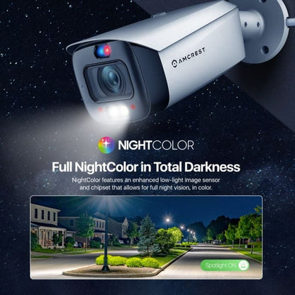 Amcrest UltraHD 4K (8MP) IP POE AI Camera, 4K @25/30fps, 98ft Full Night Color Vision IP8M-DB3946EW-3AI