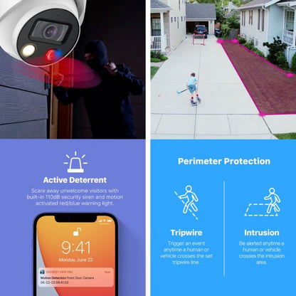 Amcrest 4K Security Outdoor Turret PoE IP Camera, White IP8M-DT3949EW-3AI-V2