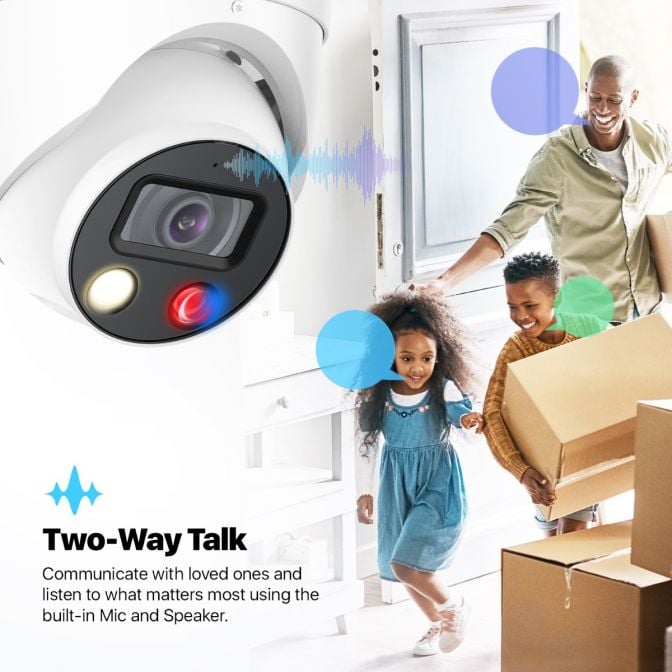 Amcrest 4K Security Outdoor Turret PoE IP Camera, White IP8M-DT3949EW-3AI-V2