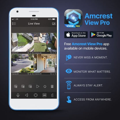 Amcrest 4K Panoramic IP PoE AI Camera 180° FOV IP8M-MB182E-AI