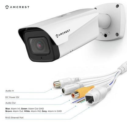 Amcrest 4K Optical Zoom IP PoE Bullet Camera, IP67 White IP8M-MB2546EW
