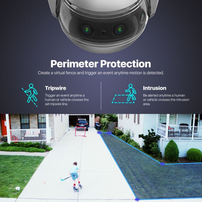 Amcrest 4K Panoramic IP PoE AI Camera 180° FOV IP8M-MD180E-AI