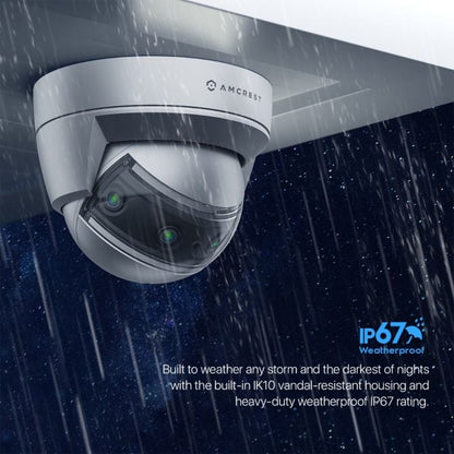Amcrest 4K Panoramic IP PoE AI Camera 180° FOV IP8M-MD180E-AI