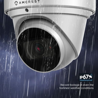 Amcrest 4K Optical Zoom IP PoE Turret Camera, IP67 White IP8M-MT2544EW