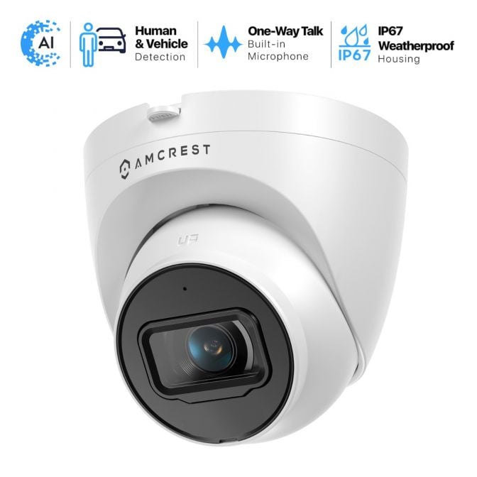 Amcrest 4K Outdoor Security IP Turret PoE Camera IP67 IP8M-T2599EW-AI-V3