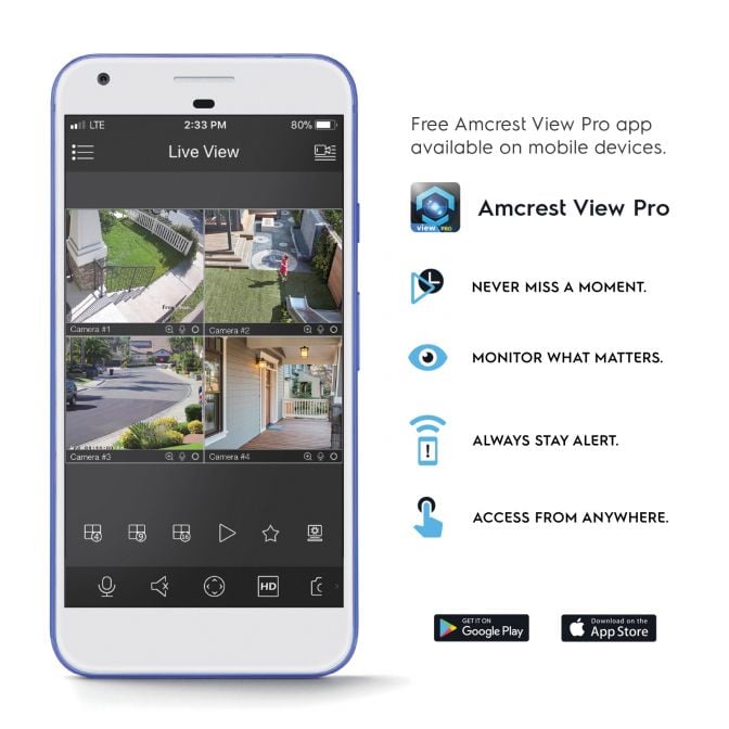 Amcrest UltraHD 4K (8MP) AI Outdoor Security Turret POE IP Camera, 4K @20fps, Face Detection, Vehicle & Human Detection, Spotlight, Built-in Siren Alarm, Built in Microphone, IP8M-TD2685EW-AI