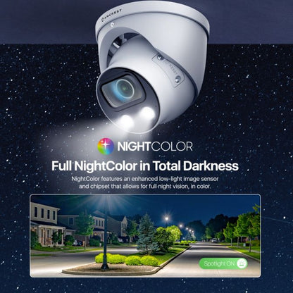 Amcrest UltraHD 4K (8MP) IP POE AI Camera, 4K @30fps, 164ft Night Color Vision, F1.0, Security Outdoor Turret Camera, Face, Vehicle & Human Detection, Built in Microphone, IP8M-T2883EW-AI