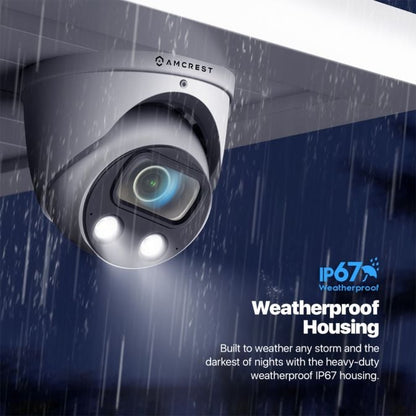 Amcrest UltraHD 4K (8MP) IP POE AI Camera, 4K @30fps, 164ft Night Color Vision, F1.0, Security Outdoor Turret Camera, Face, Vehicle & Human Detection, Built in Microphone, IP8M-T2883EW-AI