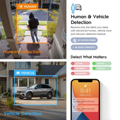 Amcrest UltraHD 4K (8MP) AI Outdoor Security Turret POE IP Camera, 4K @20fps, Face Detection, Vehicle & Human Detection, Spotlight, Built-in Siren Alarm, Built in Microphone, IP8M-TD2685EW-AI