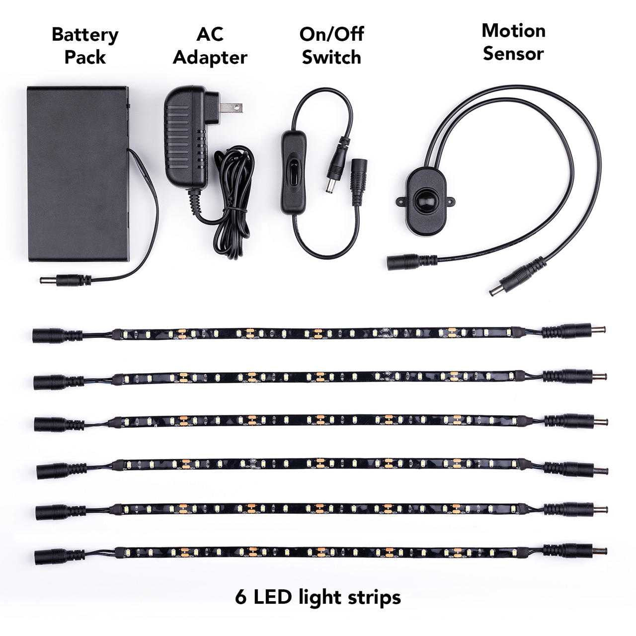 LED Gun Safe Light Kit - Motion Sensor & 6 Strips