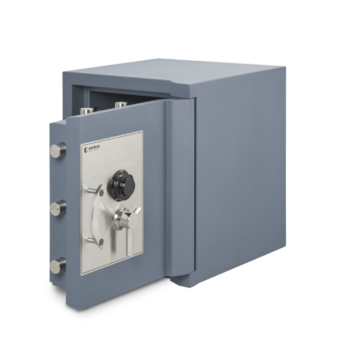 MagnaVault TL30 MV30-2017 Burglary and Fire Safe – front view with combination lock and handle

Open MagnaVault TL30 MV30-2017 safe showing interior shelves and fire lining

Close-up of MagnaVault TL30 MV30-2017 locking bolts and solid door construction

Side profile of MagnaVault TL30 MV30-2017 fire-rated composite safe body

MagnaVault TL30 MV30-2017 safe in office environment for secure storage