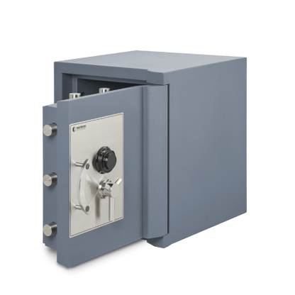 MagnaVault TL30 MV30-2017 Burglary and Fire Safe – front view with combination lock and handle

Open MagnaVault TL30 MV30-2017 safe showing interior shelves and fire lining

Close-up of MagnaVault TL30 MV30-2017 locking bolts and solid door construction

Side profile of MagnaVault TL30 MV30-2017 fire-rated composite safe body

MagnaVault TL30 MV30-2017 safe in office environment for secure storage