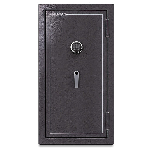 Mesa Safe MBF3820 burglary and fire resistant safe with electronic lock, steel construction

MBF3820 2-hour fire rated safe, burglary-resistant design, charcoal gray finish

Mesa Safe MBF3820 secure storage safe, electronic keypad lock, heavy-duty steel body

Burglary and fire safe MBF3820 with upholstered interior and adjustable shelving

Mesa Safe MBF3820 large capacity safe, 40-inch height, 22-inch width, 22-inch depth

MBF3820 Mesa Safe with reinforced door, multiple locking bolts, and anchor-ready desi