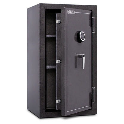 Mesa Safe MBF3820 burglary and fire resistant safe with electronic lock, steel construction

MBF3820 2-hour fire rated safe, burglary-resistant design, charcoal gray finish

Mesa Safe MBF3820 secure storage safe, electronic keypad lock, heavy-duty steel body

Burglary and fire safe MBF3820 with upholstered interior and adjustable shelving

Mesa Safe MBF3820 large capacity safe, 40-inch height, 22-inch width, 22-inch depth

MBF3820 Mesa Safe with reinforced door, multiple locking bolts, and anchor-ready desi