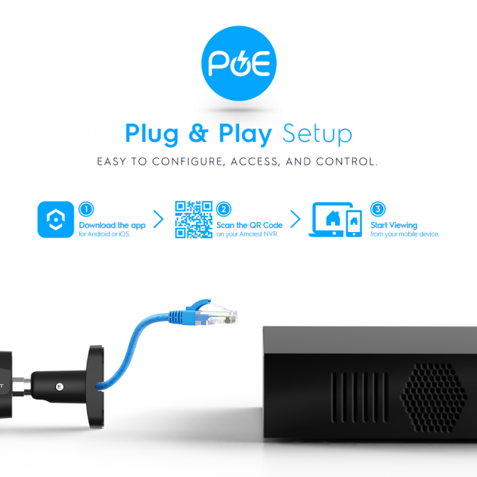 Amcrest 4K Security System 8CH PoE NVR 4 x 4K Turret POE Cameras 2TB