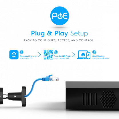 Amcrest 5MP Security System 8CH PoE NVR 4x 5MP Bullet PoE Cameras 2TB