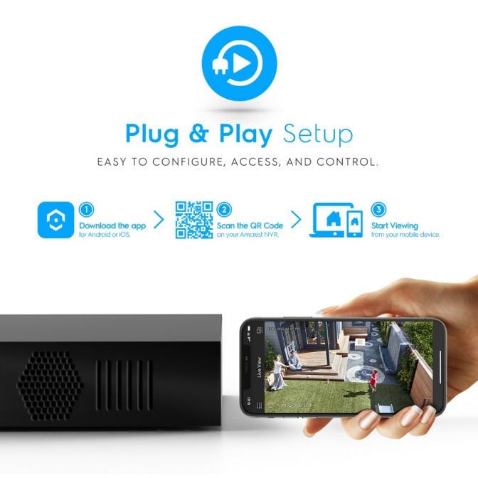 Amcrest 4K 16CH NVR No PoE Ports Supports up to 10TB HDD NV4116-A2