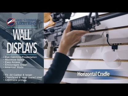 Horizontal Gun Cradles - Slatwall / Pegboard / Gridwall Gun Display Rack - 10 Pack