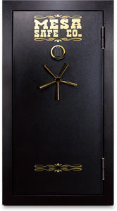 Mesa Safe MBF6032E burglary-fire gun safe with electronic lock, black steel finish

Heavy-duty fire-resistant gun safe MBF6032E, 30 rifle capacity, black powder coat

Mesa Safe MBF6032E steel gun safe, 1-hour fire rating, electronic keypad lock

Large burglary-resistant gun safe MBF6032E with upholstered interior and adjustable shelves

Mesa Safe MBF6032E secure gun storage safe, 59-inch height, black exterior
