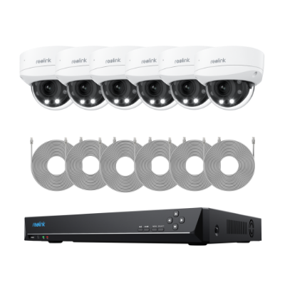 Reolink Smart 4K 8MP IK10 PoE Dome Camera System with 5× Optical Zoom