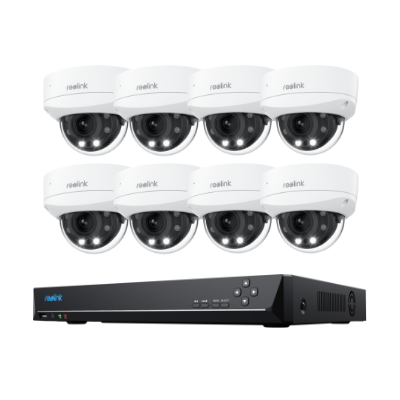 Reolink Smart 4K 8MP IK10 PoE Dome Camera System with 5× Optical Zoom