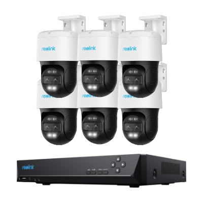 4K Dual-Lens PoE Security System with Auto-Zoom Tracking