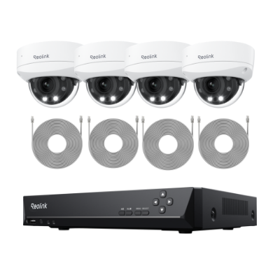 Smart 4K 8MP IK10 PoE Dome Camera System with 5× Optical Zoom