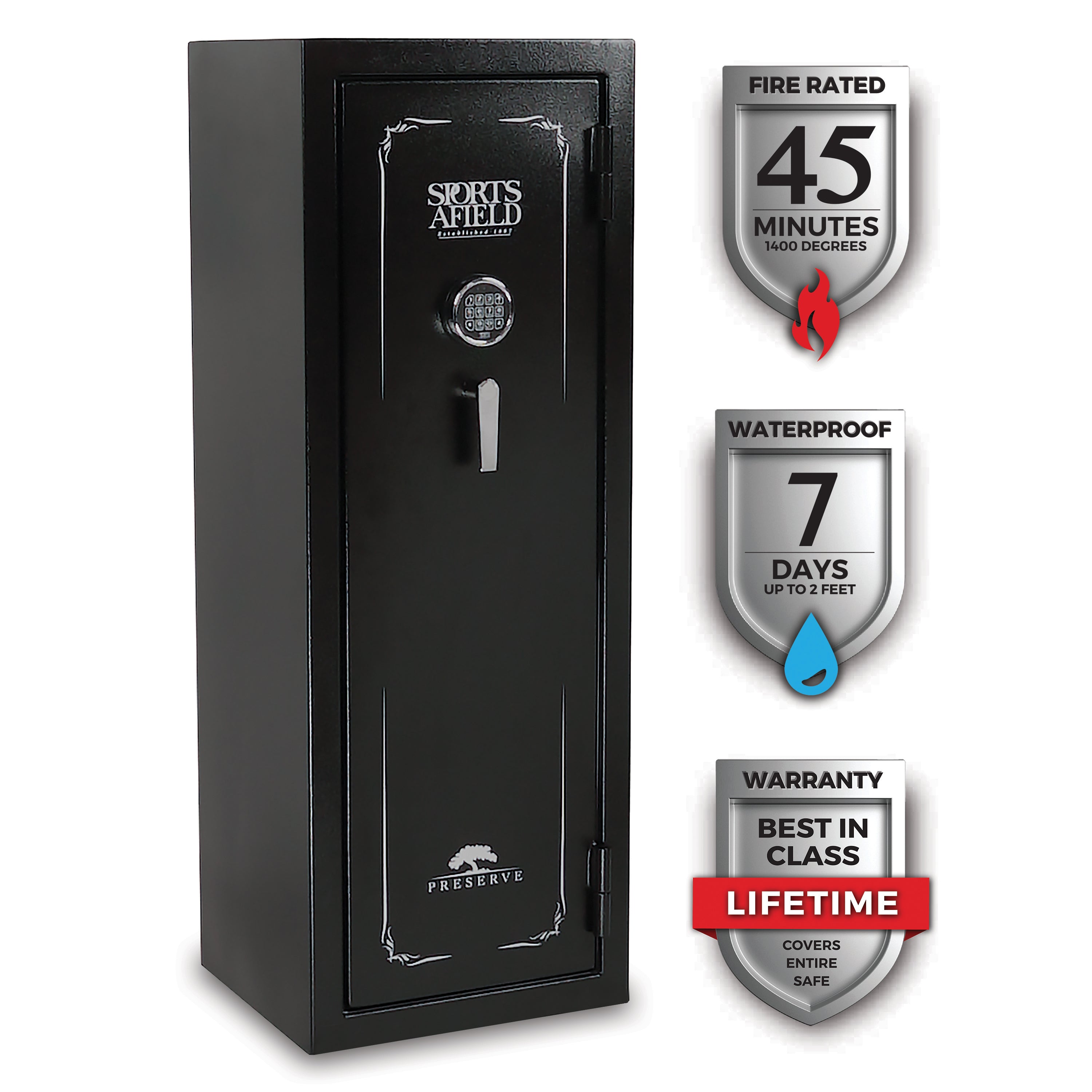 Sports Afield Preserve SA5520P 18-Gun Fire & Water Safe – Safes and ...