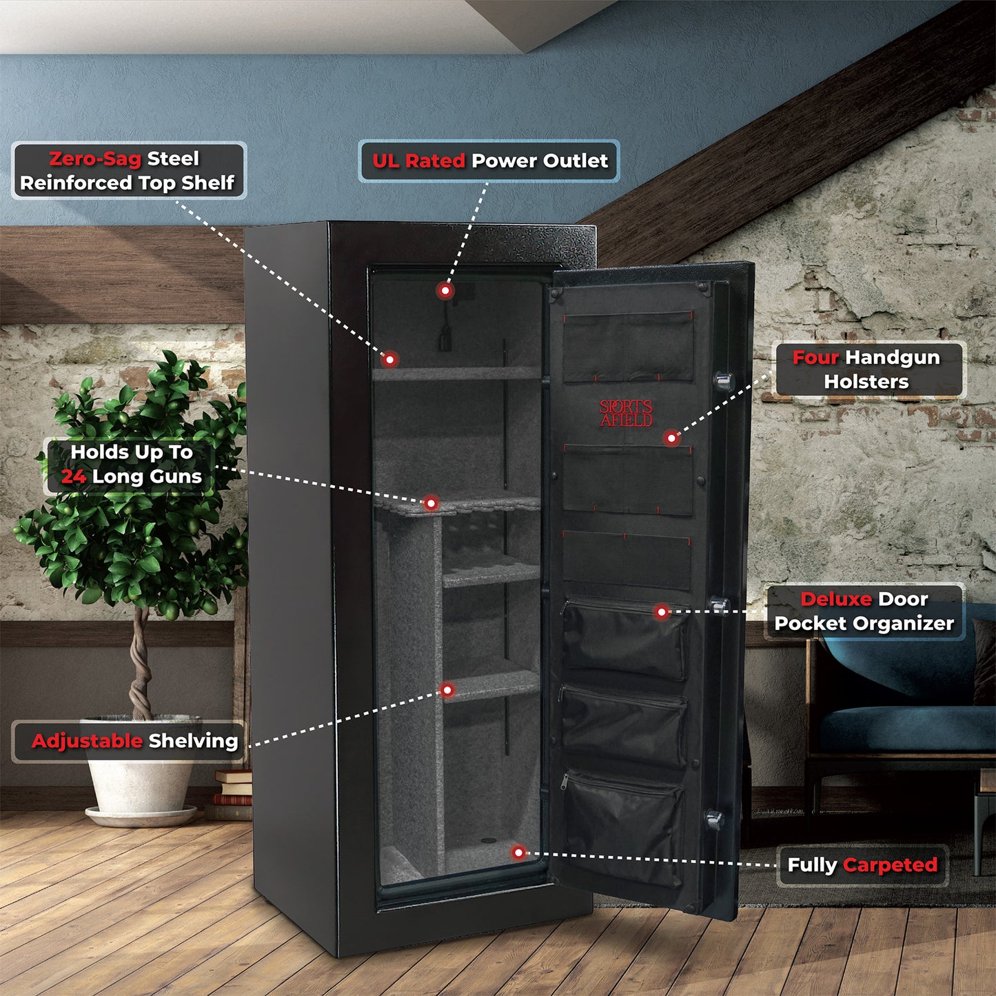 Sports Afield Preserve SA5924P 24-Gun Fire & Water Safe