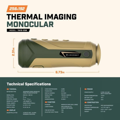 Amcrest Thermal Imaging Monocular for Hunting 256x192 (50Hz) TA10-256