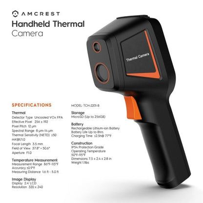 Amcrest Infrared Thermal Imager, Handheld Thermometer TPC-HT2201-TB3