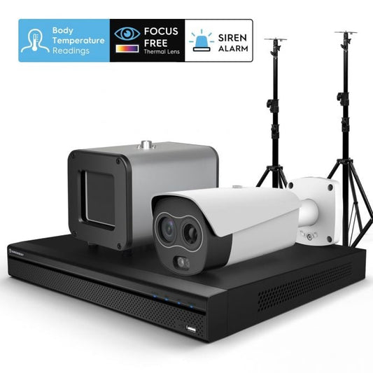 Amcrest Thermal IP Camera AI NVR System, AI Thermal POE Camera with Temperature Monitoring, Human Detection (TCS-3221-W)