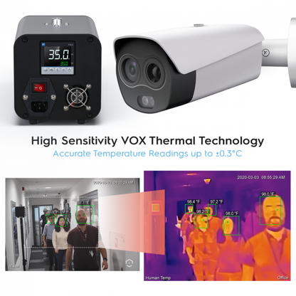 Amcrest Thermal IP Camera AI NVR System, AI Thermal POE Camera with Temperature Monitoring, Human Detection (TCS-3221-W)