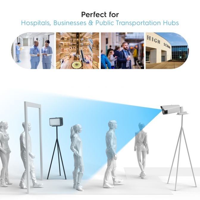 Amcrest Thermal IP Camera AI NVR System, AI Thermal POE Camera with Temperature Monitoring, Human Detection (TCS-3221-W)