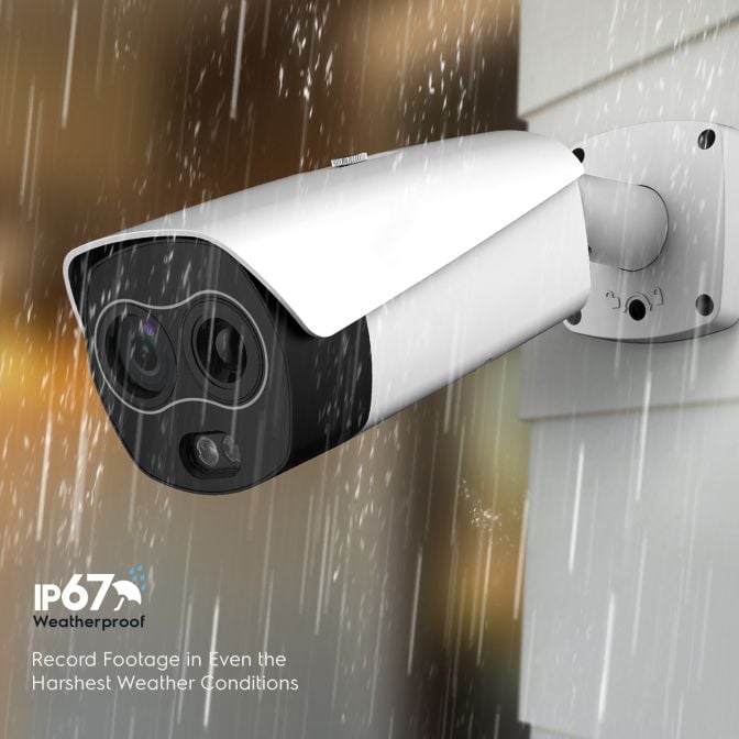 Amcrest Thermal IP Camera AI NVR System, AI Thermal POE Camera with Temperature Monitoring, Human Detection (TCS-3221-W)