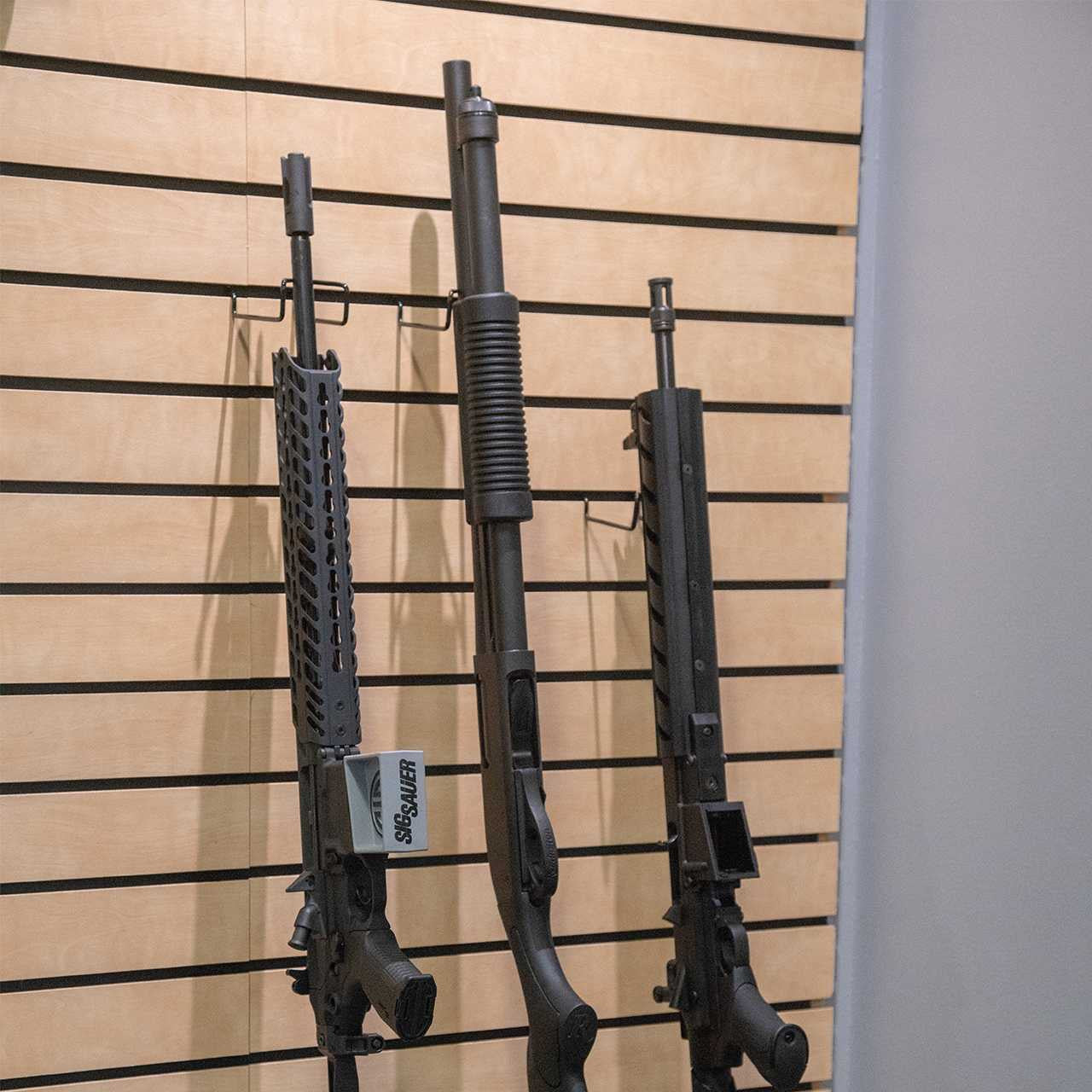 Vertical Gun Hooks - Slatwall / Pegboard Gun Display Rack - 10 Pack